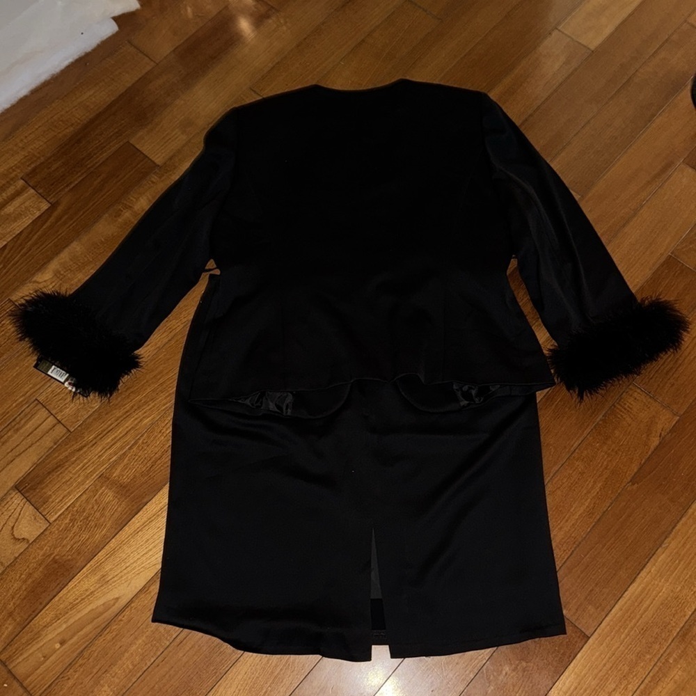 NWT Tahari Luxe jacket blazer feather cuff midi skirt suit set coord size 18 - Picture 3 of 10